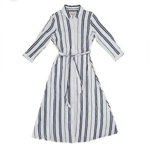 Philosophy Navy and White Striped Shirt Dress NWT Size 12 Large